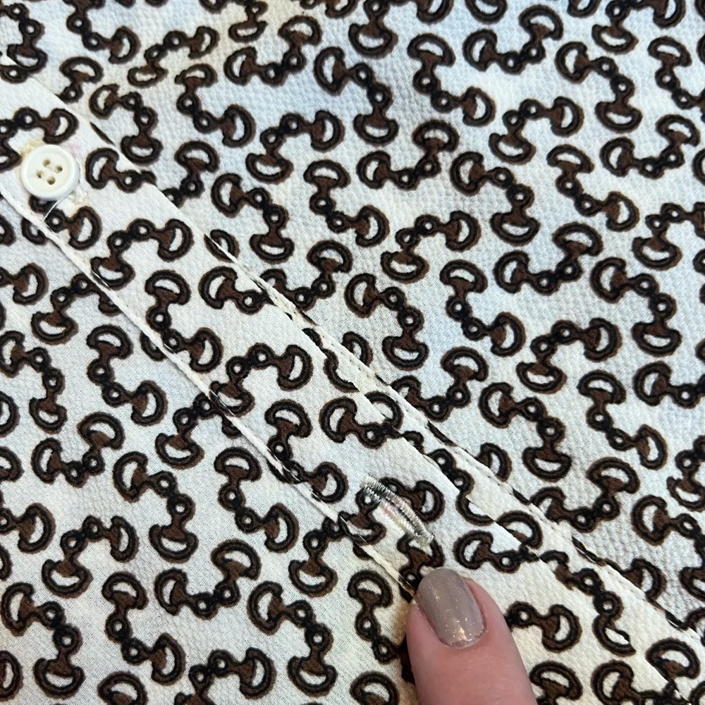 Whistles Cream Snaffle Shirt Tie Front Wrap Midi Dress Size 4 - Picture 7 of 11